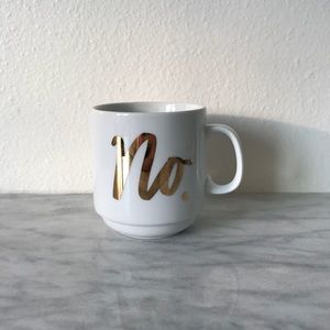 Gold foil “No” mug by Easy Tiger